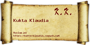 Kukta Klaudia névjegykártya